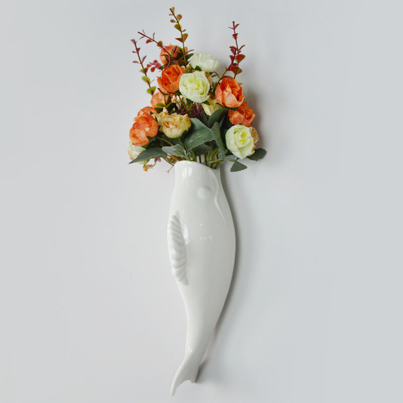 Simple Modern Creative Wall Ceramic Goldfish Vase