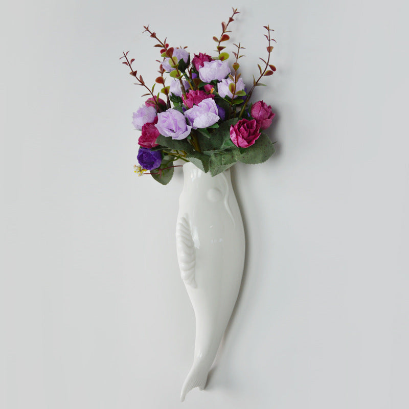 Simple Modern Creative Wall Ceramic Goldfish Vase
