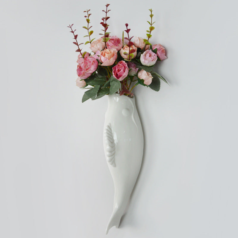 Simple Modern Creative Wall Ceramic Goldfish Vase