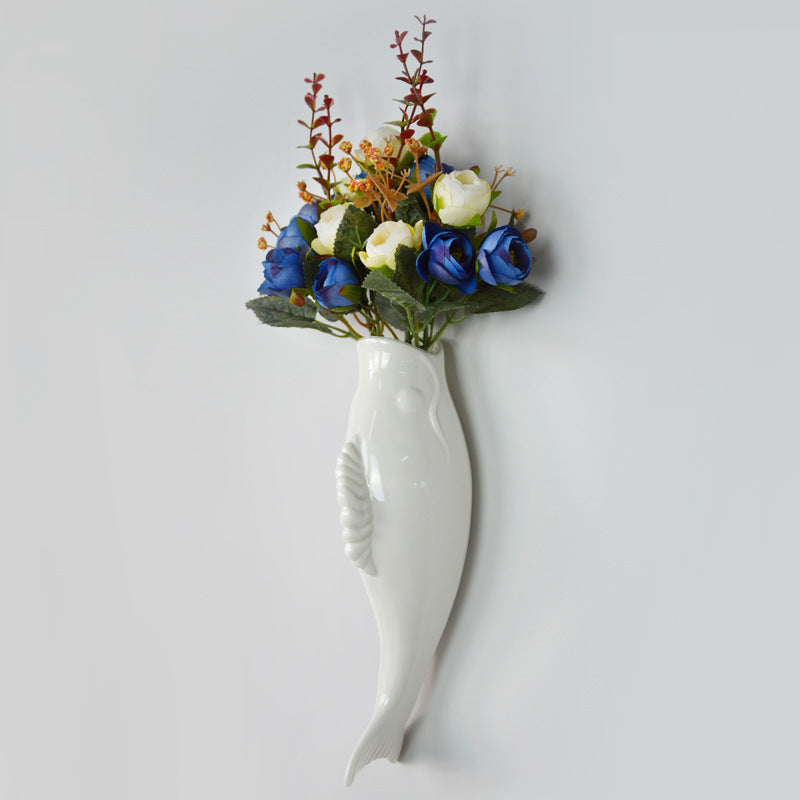 Simple Modern Creative Wall Ceramic Goldfish Vase