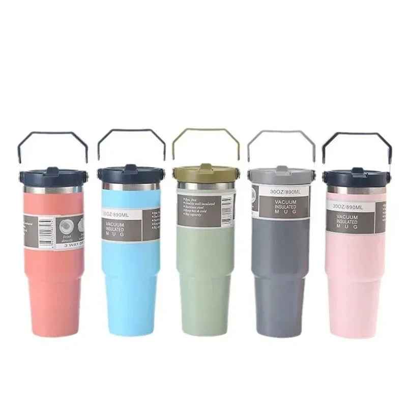 Travel Stainless Steel 30oz Tumbler w/ Handle