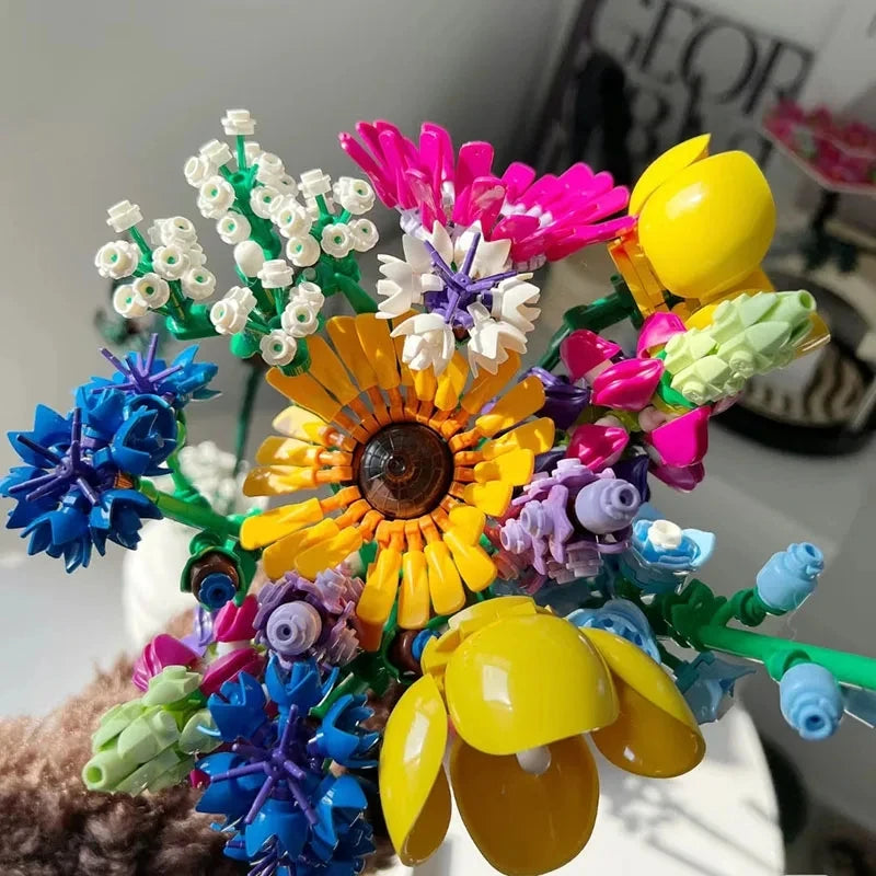 939pcs Wildflower Bouquet Building Block Toy