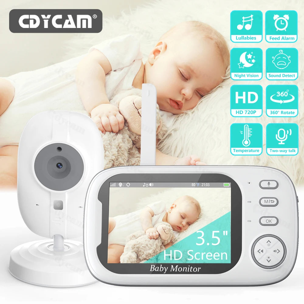 Cdycam 3.5 inch Wireless Video Baby Monitor w/ Night Vision, Temperature Monitoring & 2 Way Audio