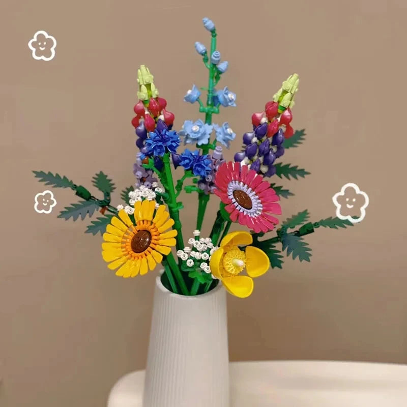 939pcs Wildflower Bouquet Building Block Toy