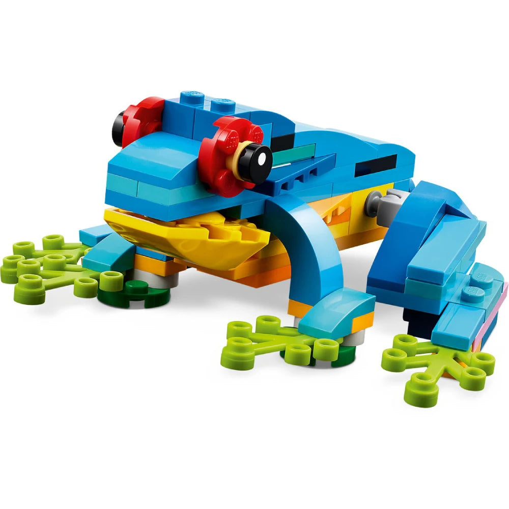 3 in 1 Parrot Building Toy Set, Transforms to 3 Different Animal Figures - from Colorful Parrot, to Swimming Fish, to Cute Frog!