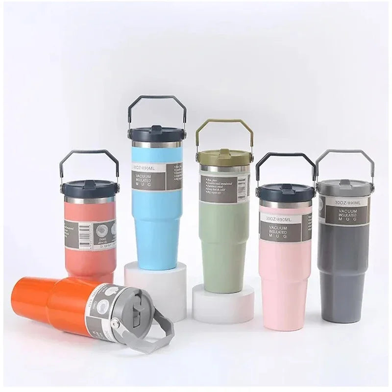 Travel Stainless Steel 30oz Tumbler w/ Handle