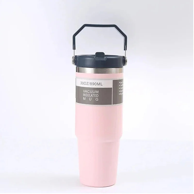 Travel Stainless Steel 30oz Tumbler w/ Handle
